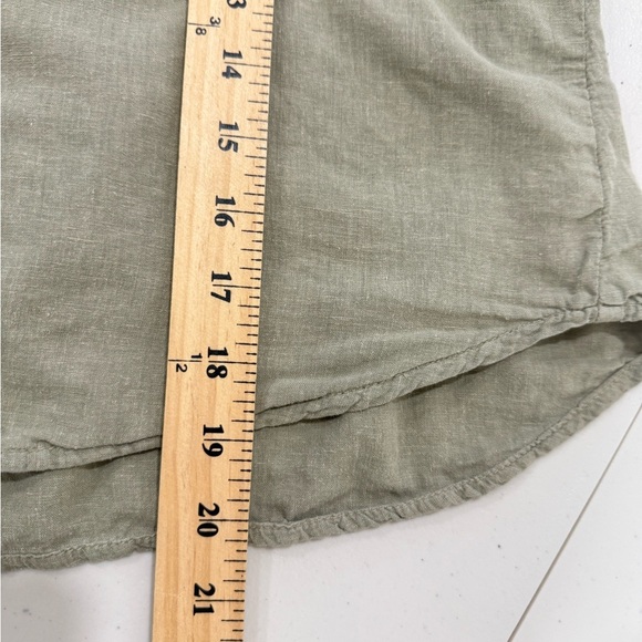 Zara Women’s Button Down Linen Blend Shirt Army Green Size S - Picture 6 of 6